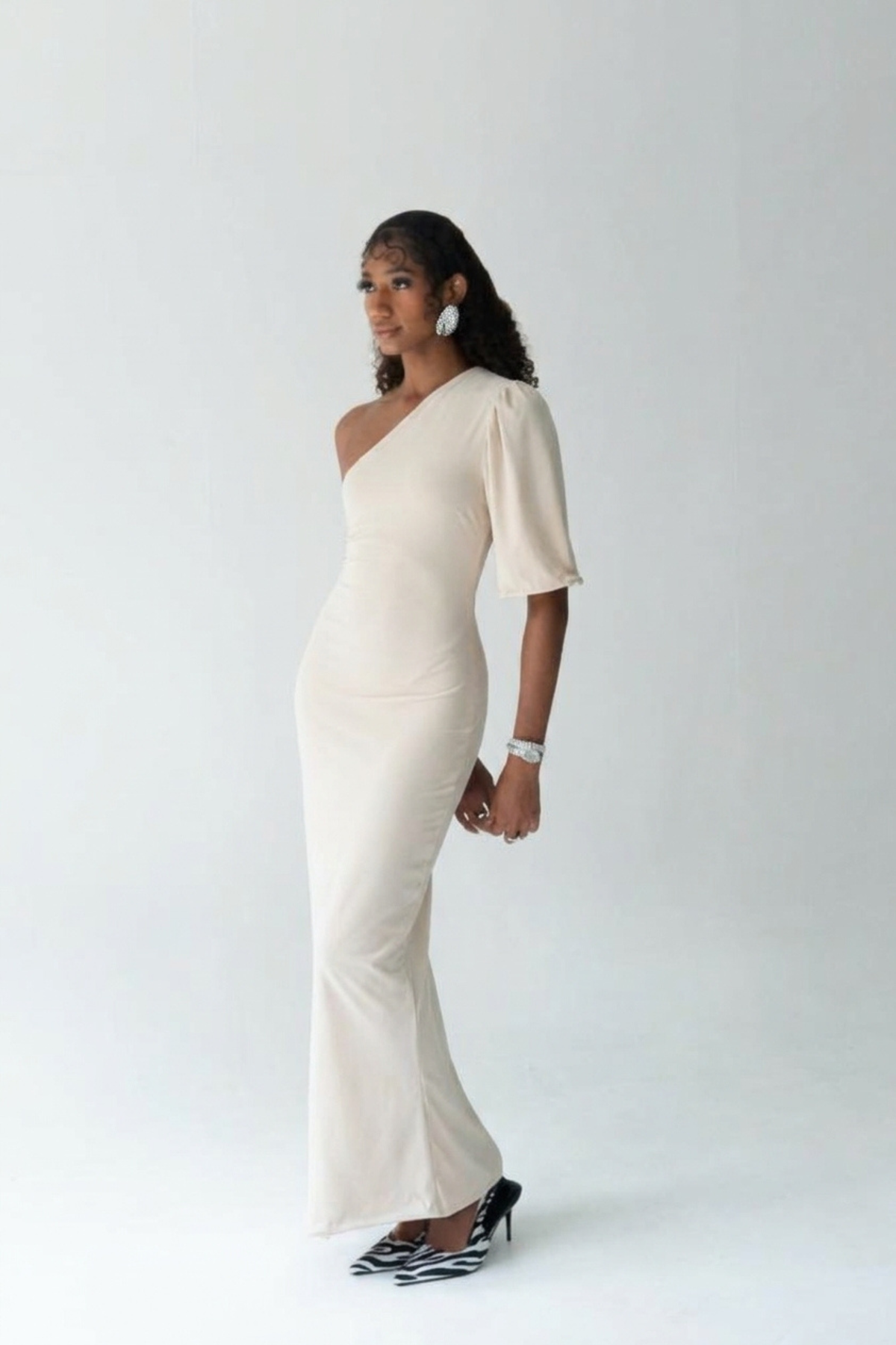 Asymmetric Goddess Gown
