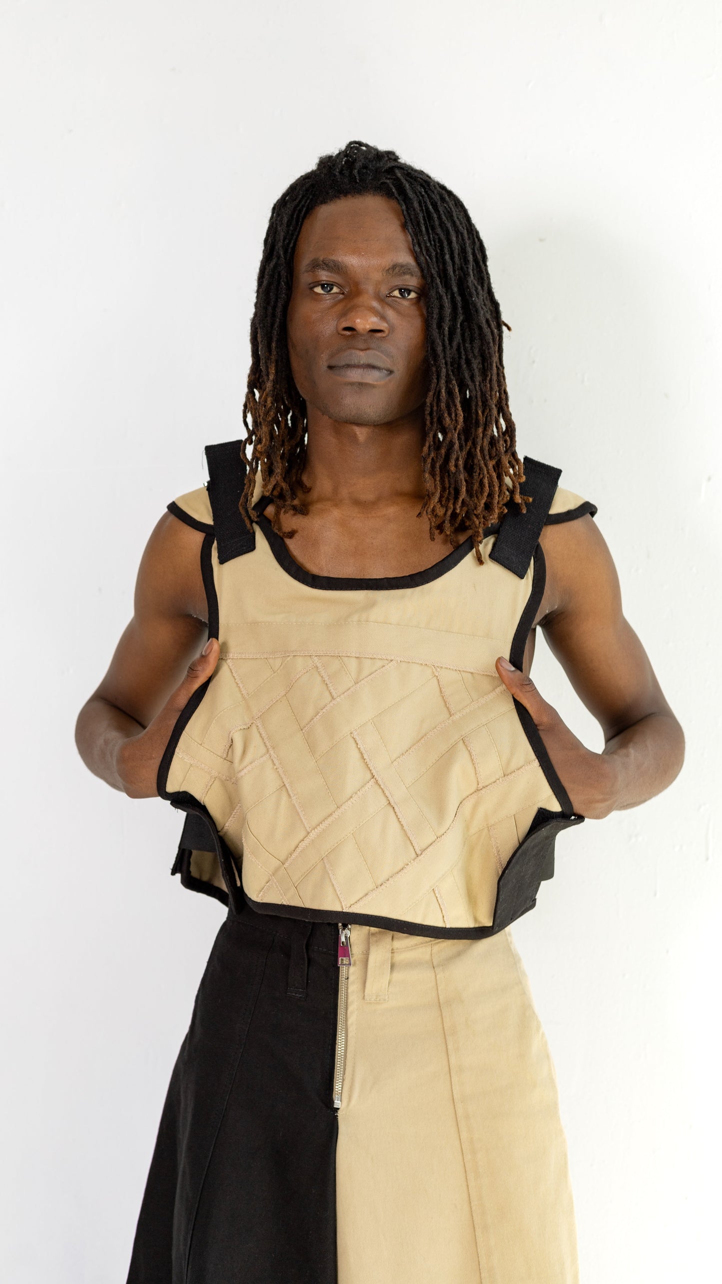 Woven Moto Vest image 0