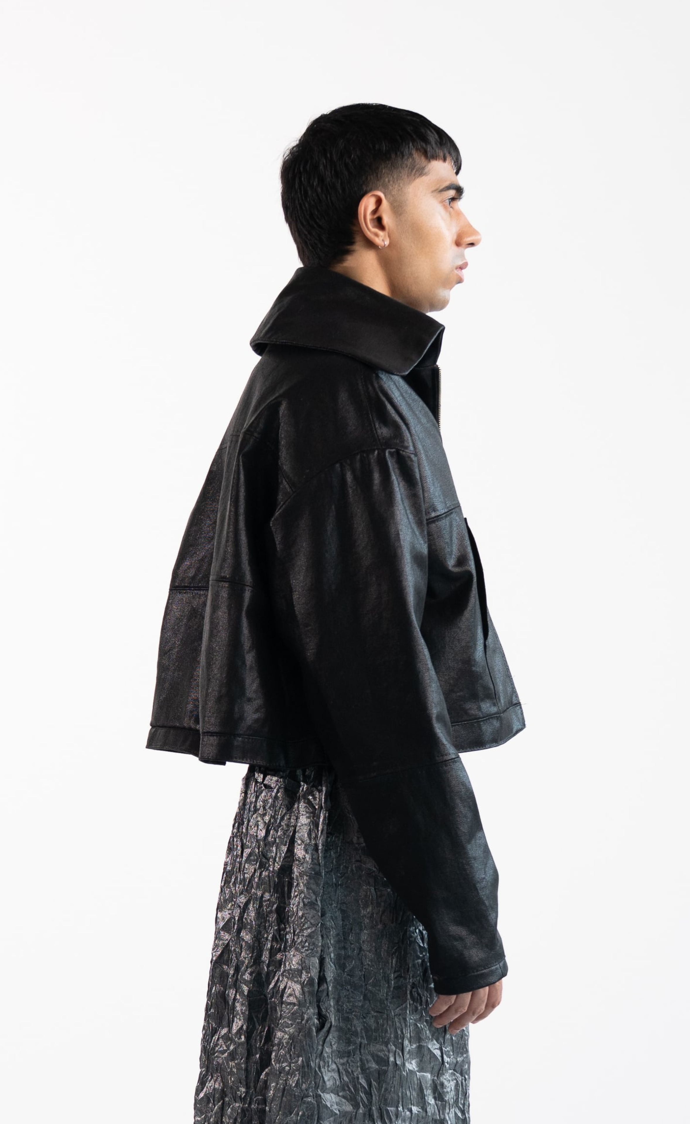 Black Shell Shock Cropped Car Jacket