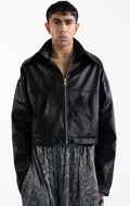 Black Shell Shock Cropped Car Jacket