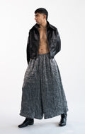 Crinkled Drop-Crotch Trousers