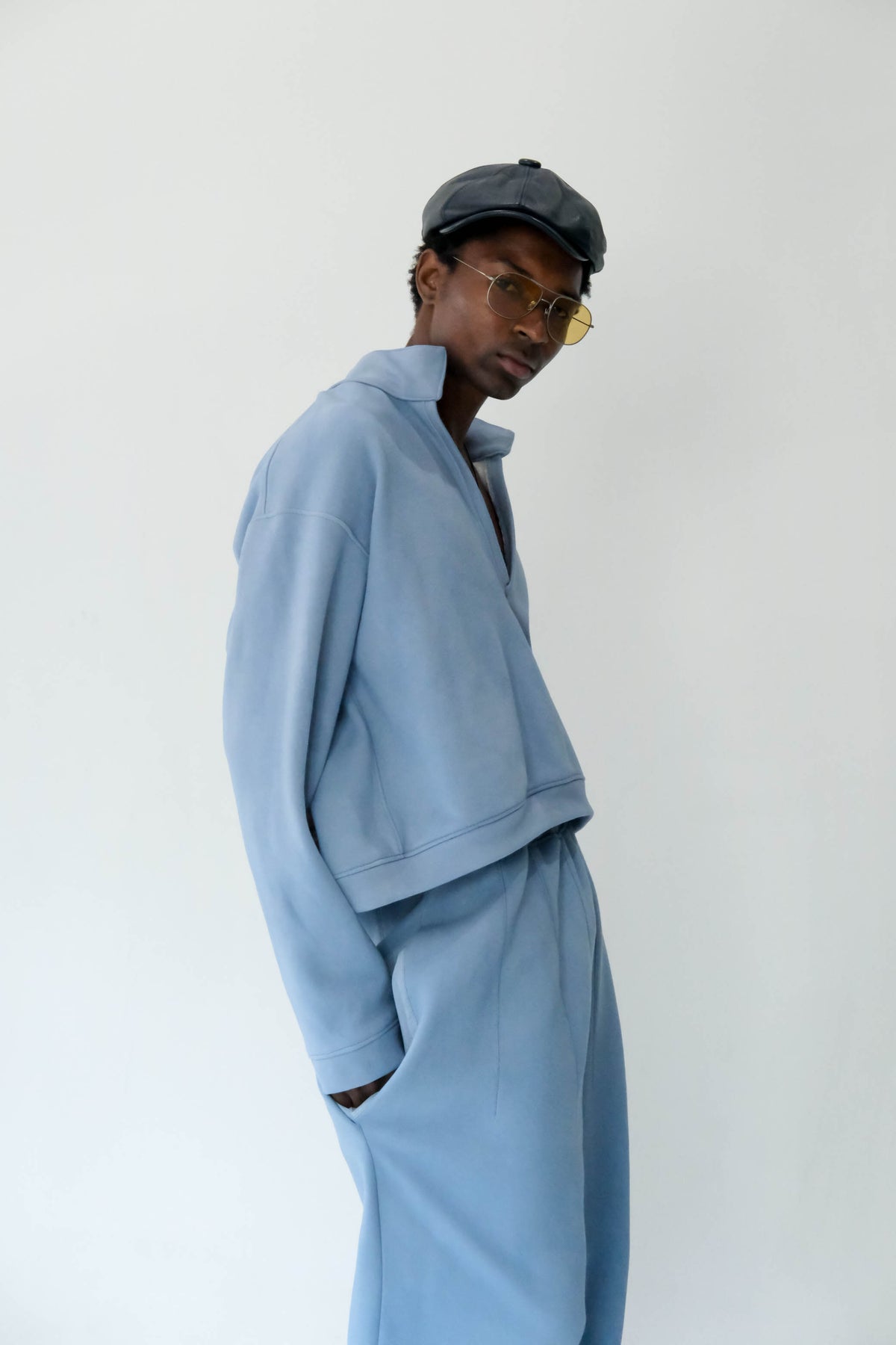Cobalt Slate Horizon Cropped Pullover