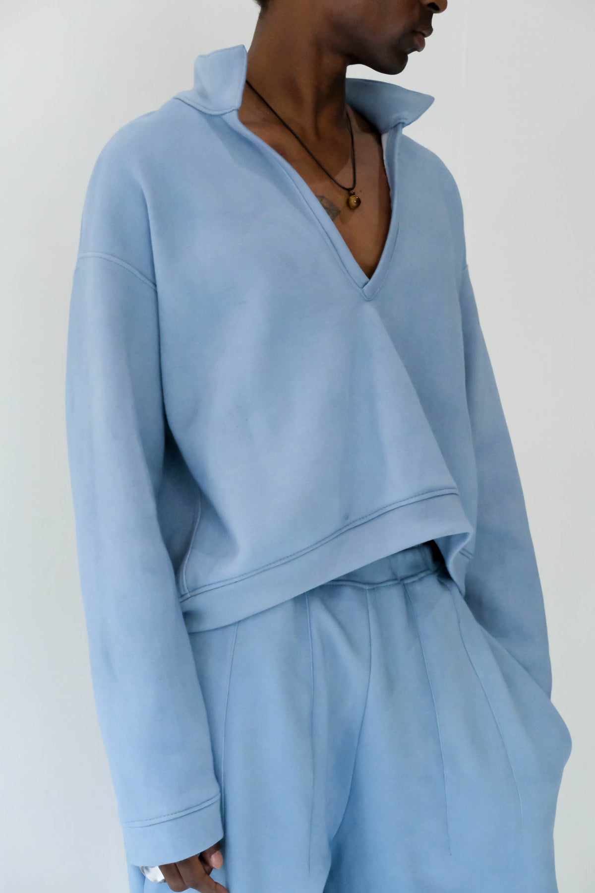 Cobalt Slate Horizon Cropped Pullover