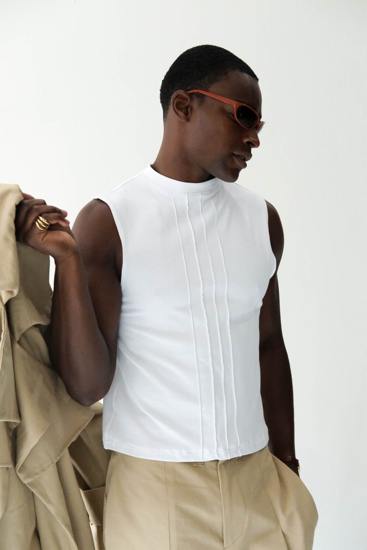 Pleated Wide-Leg Short
