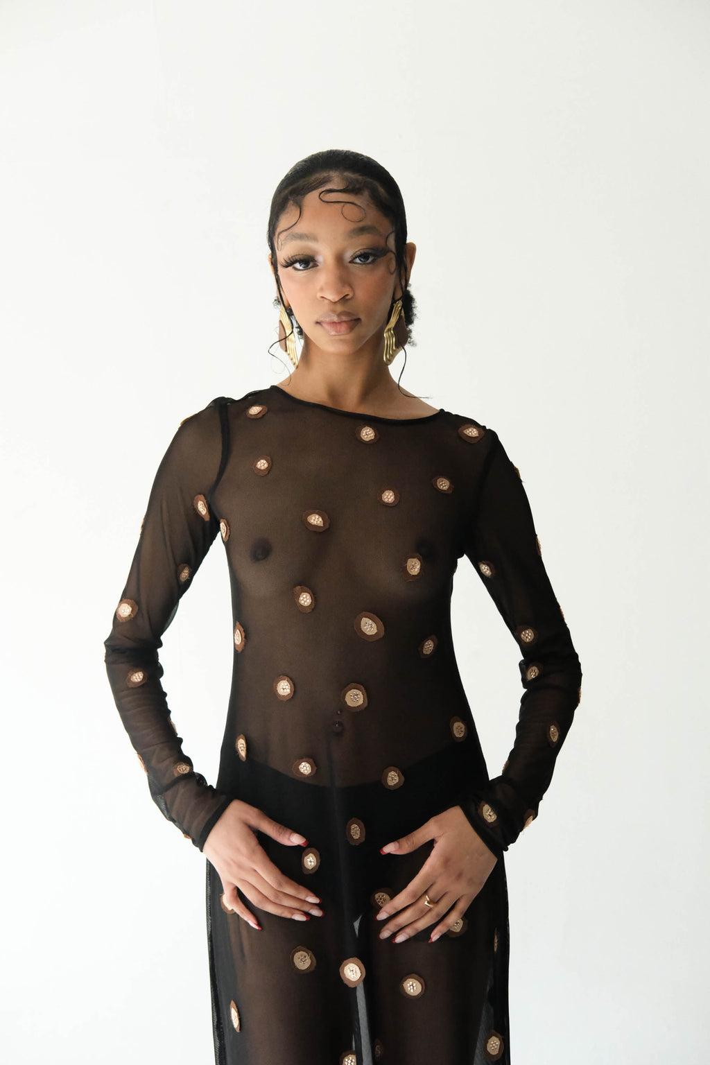 Leopard Motif Maxi Gown