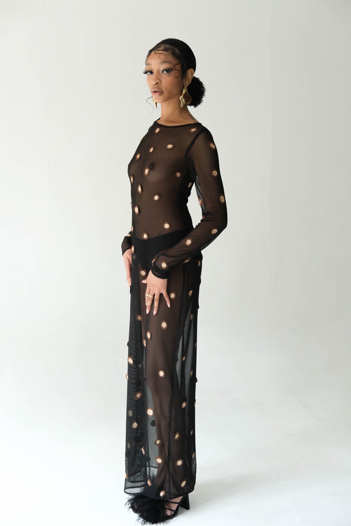 Leopard Motif Maxi Gown