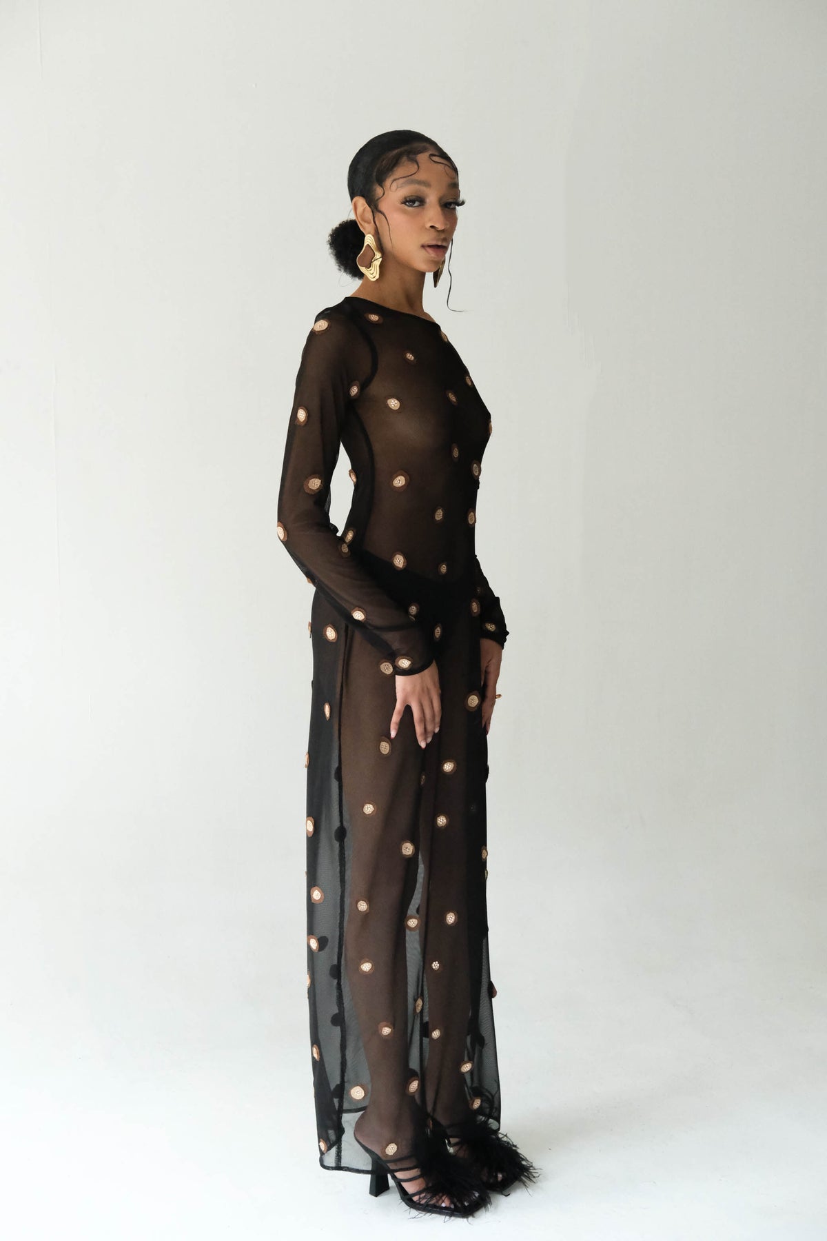 Leopard Motif Maxi Gown