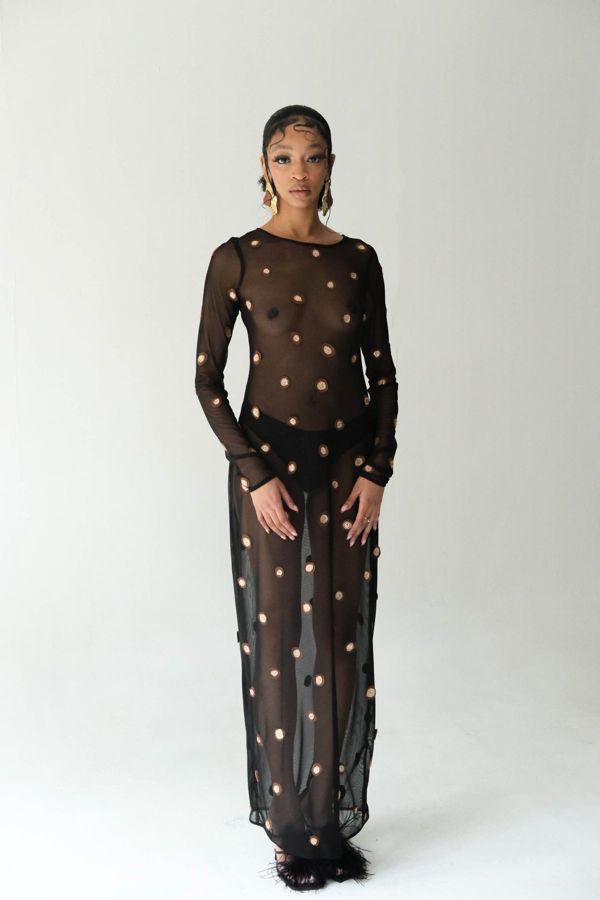 Leopard Motif Maxi Gown